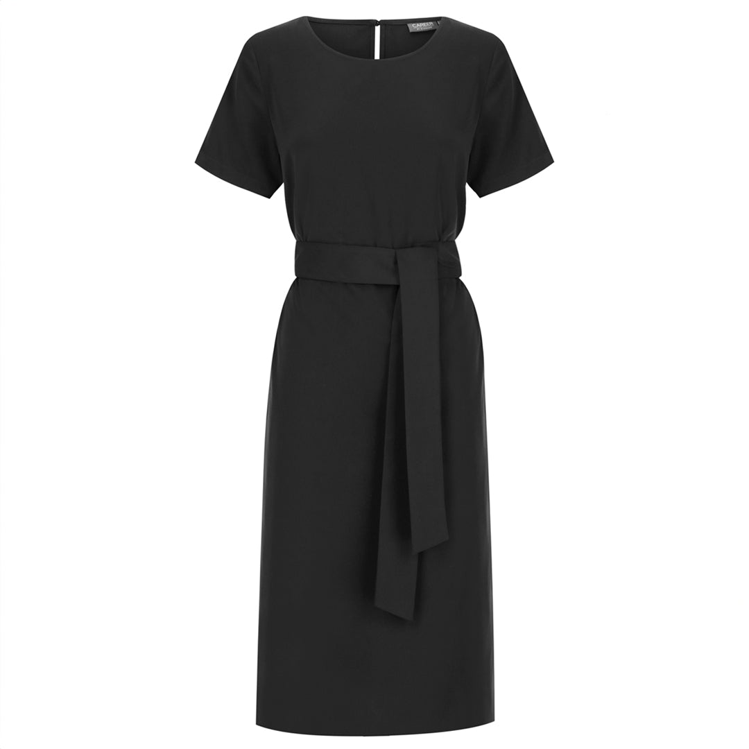 House of Uniforms The Larson Midi Dress Gloweave Black