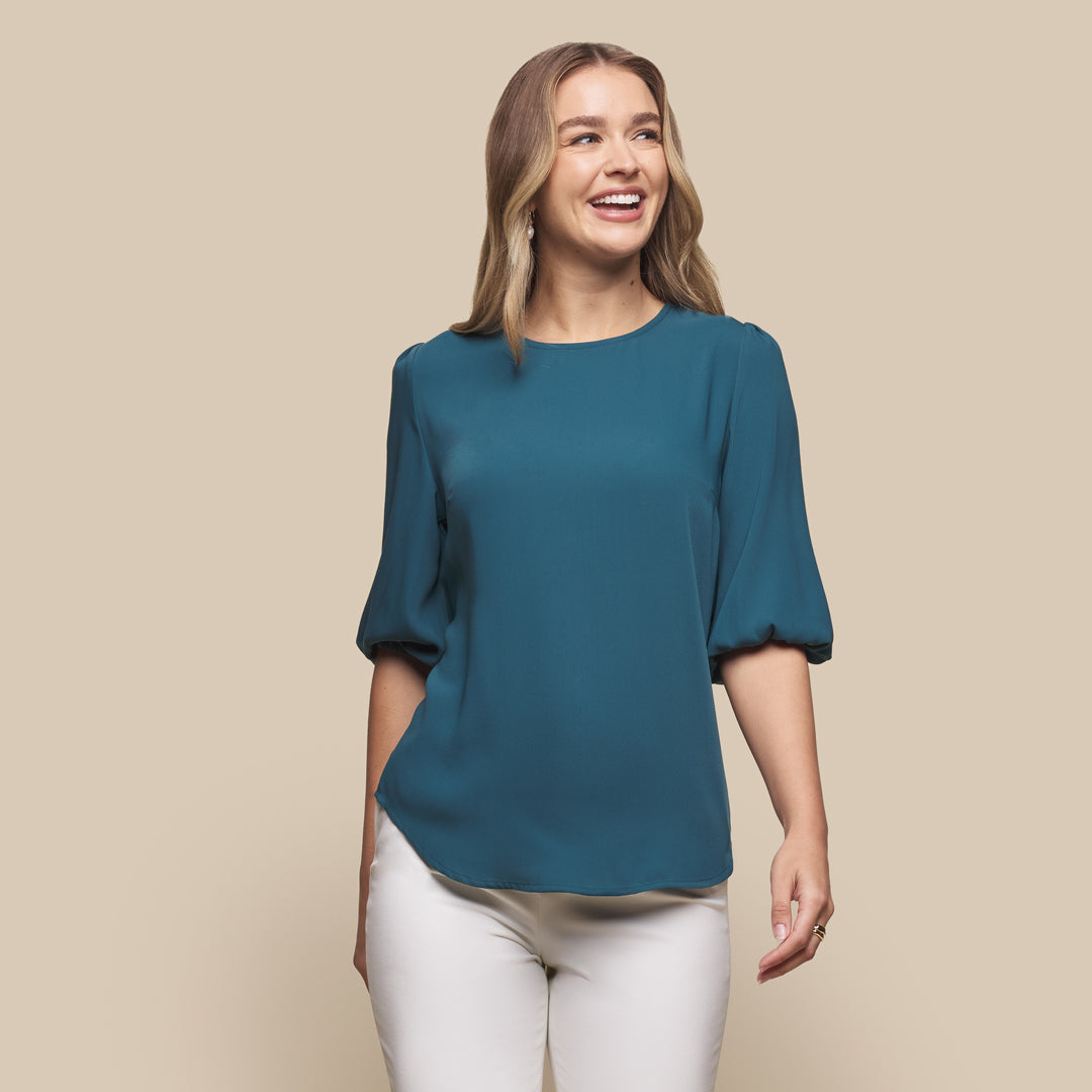 House of Uniforms The Poppy Puff Sleeve Top | Ladies Gloweave 