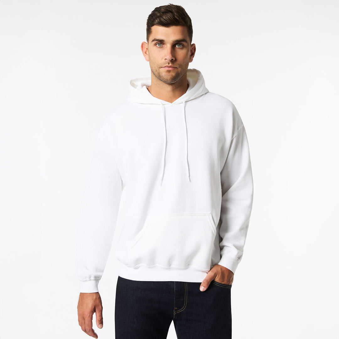 House of Uniforms The Heavy Blend Hoodie | Adults Gildan White