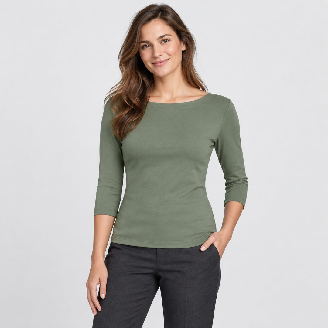 The Boat Neck Tee | 3/4 Sleeve | Ladies