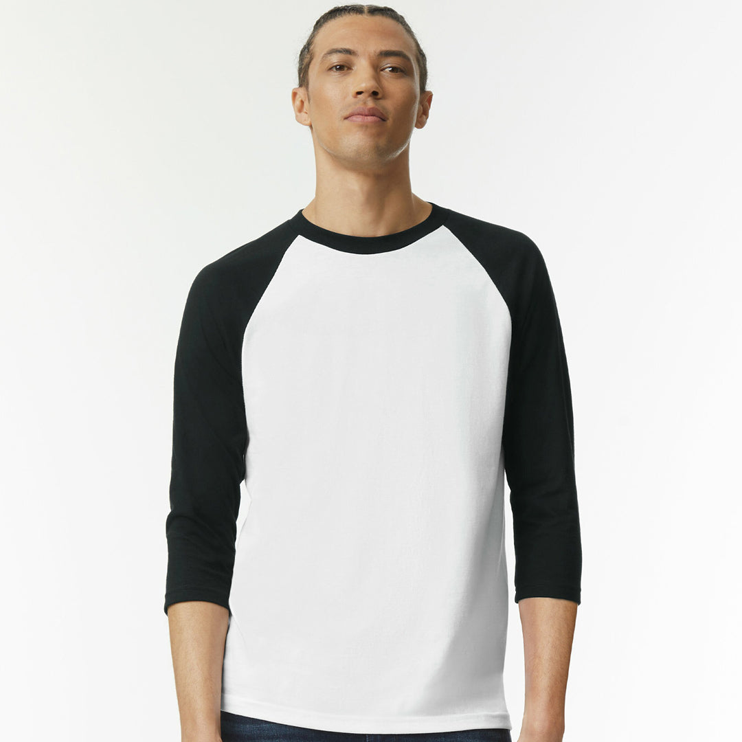 House of Uniforms The CVC Raglan Tee Shirt | Adults American Apparel White