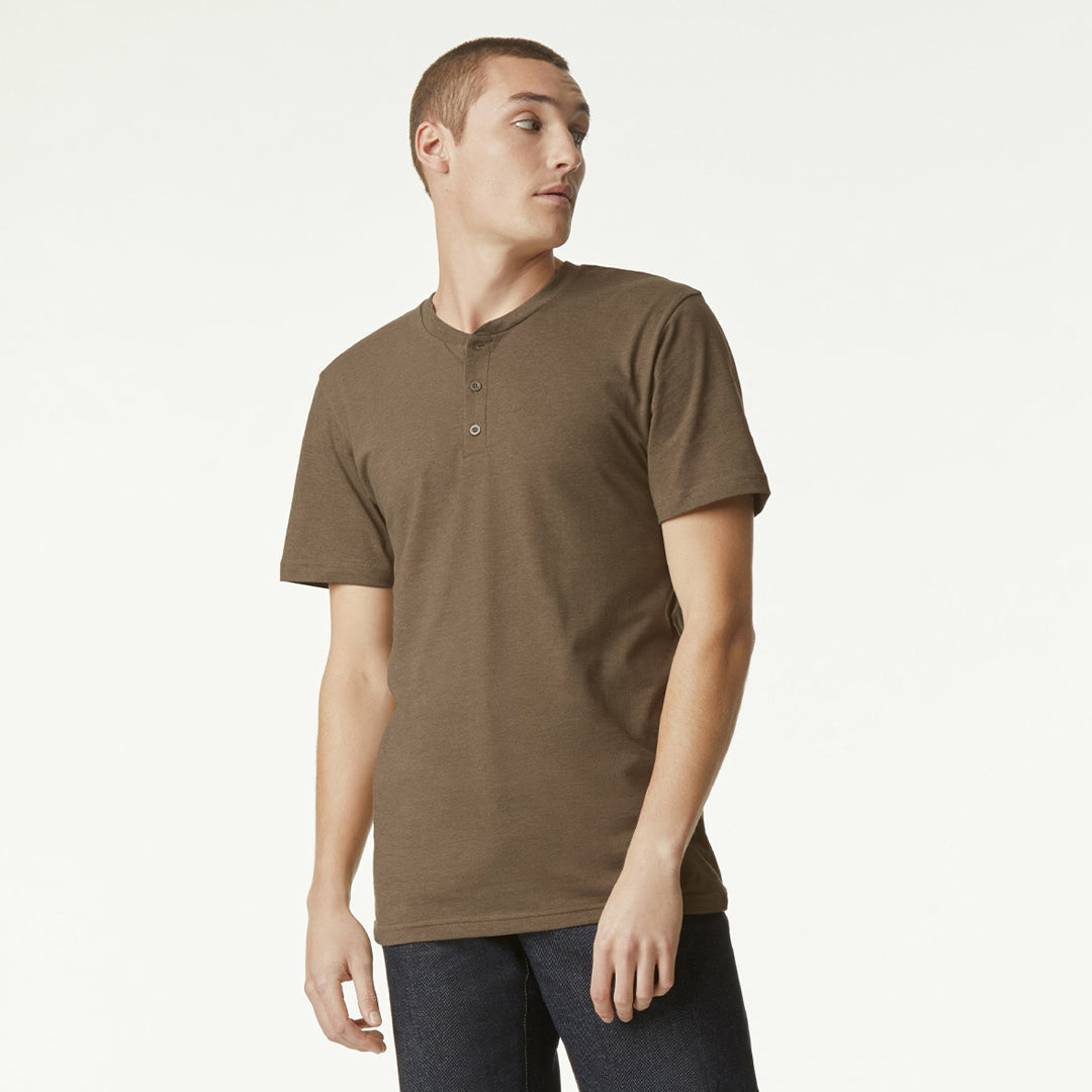 House of Uniforms The CVC Henley Tee Shirt | Adults American Apparel 