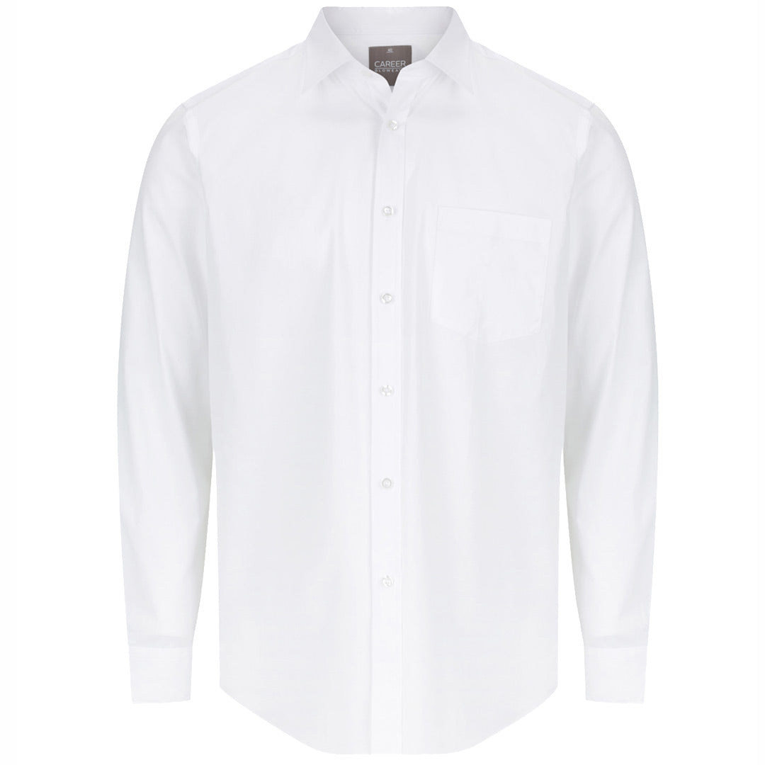 House of Uniforms The Classic Fit Olsen Shirt | Mens | Long Sleeve Gloweave White