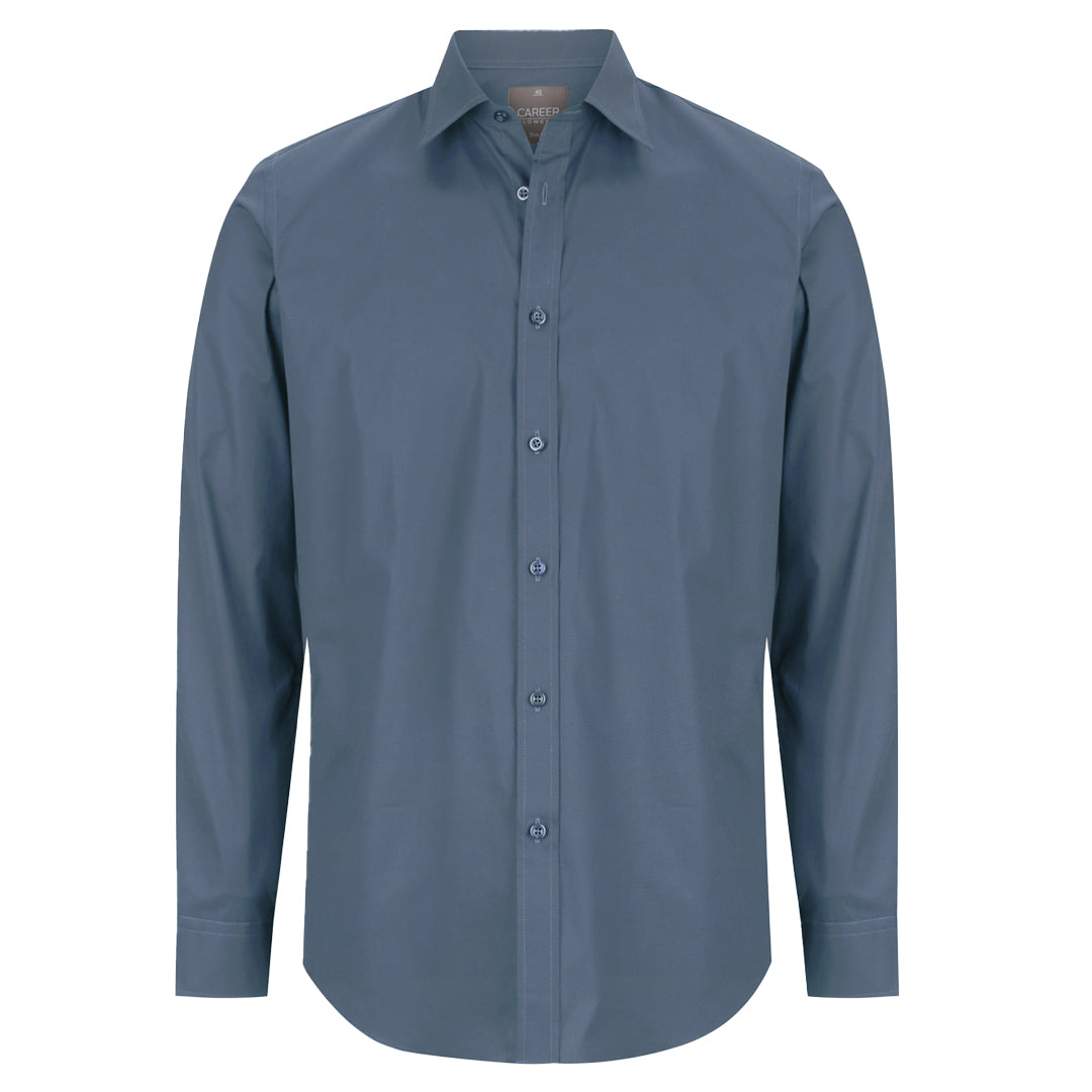 House of Uniforms The Slim Fit Olsen Shirt | Mens | Long Sleeve Gloweave Denim