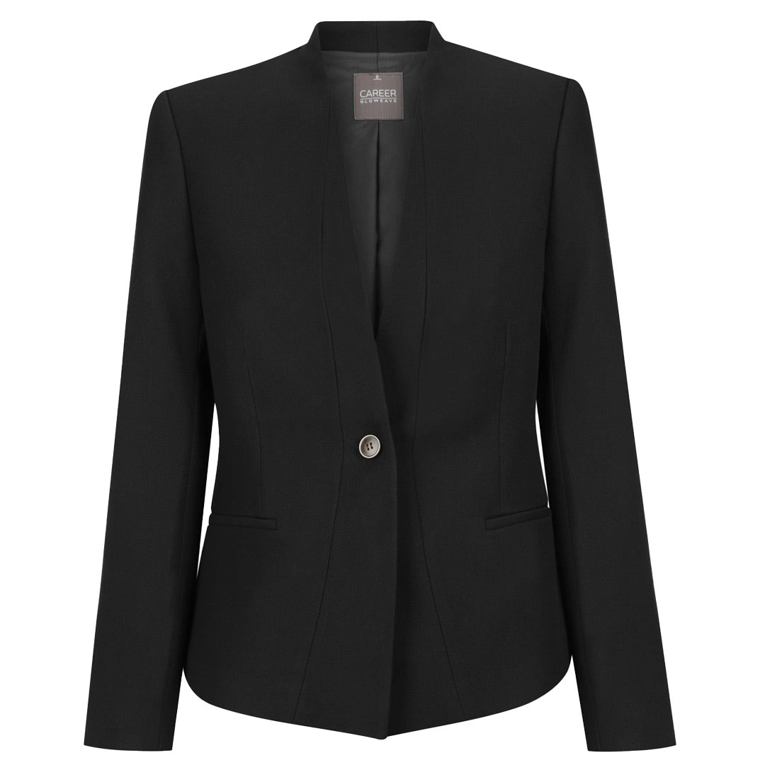 House of Uniforms The Bronte Textured Crop Jacket | Ladies Gloweave Black