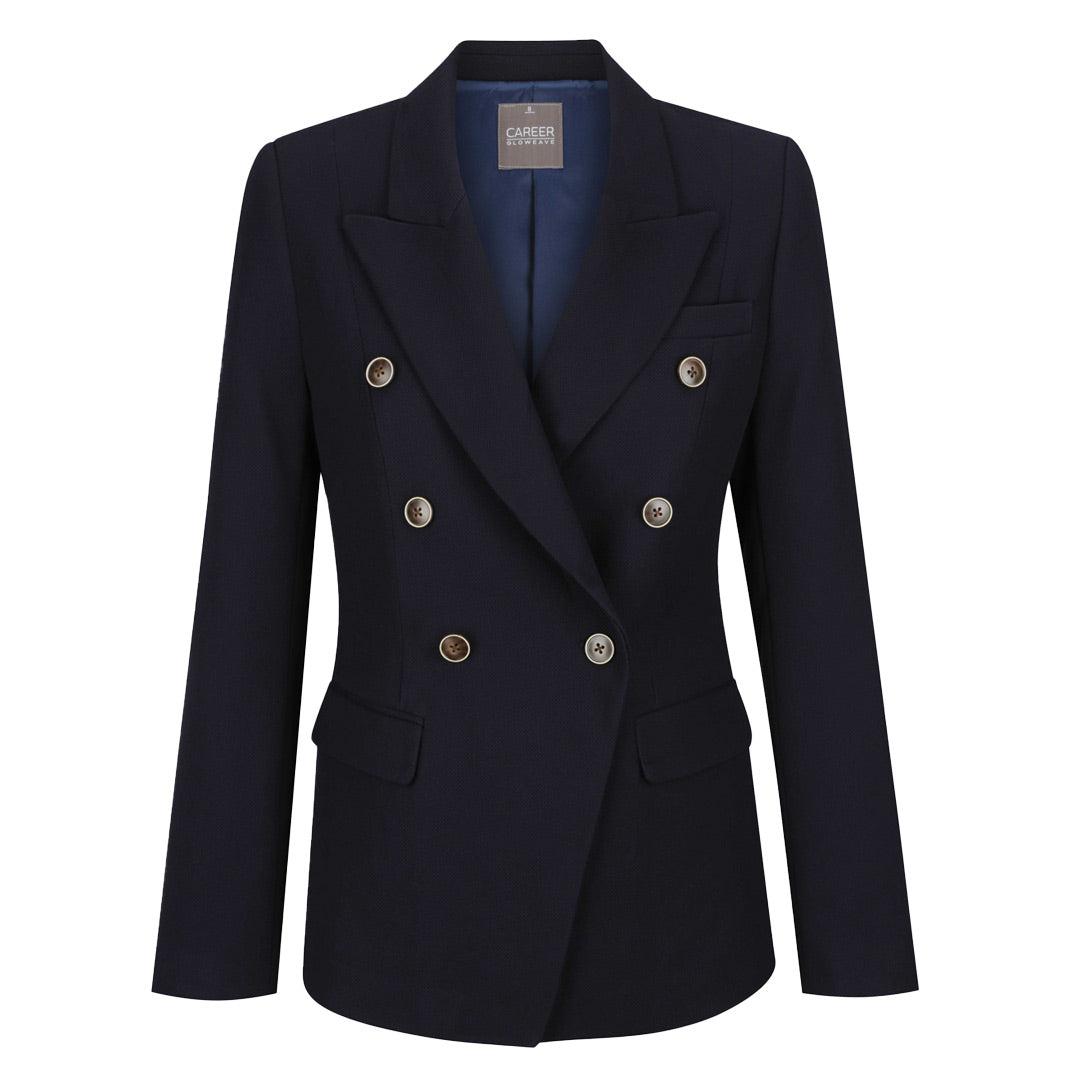 House of Uniforms The Bronte Double Breasted Blazer | Ladies Gloweave Navy