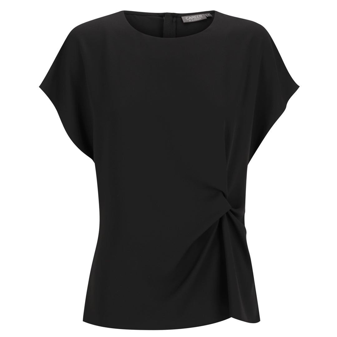 House of Uniforms The Ascot Twist Front Top | Ladies Gloweave Black
