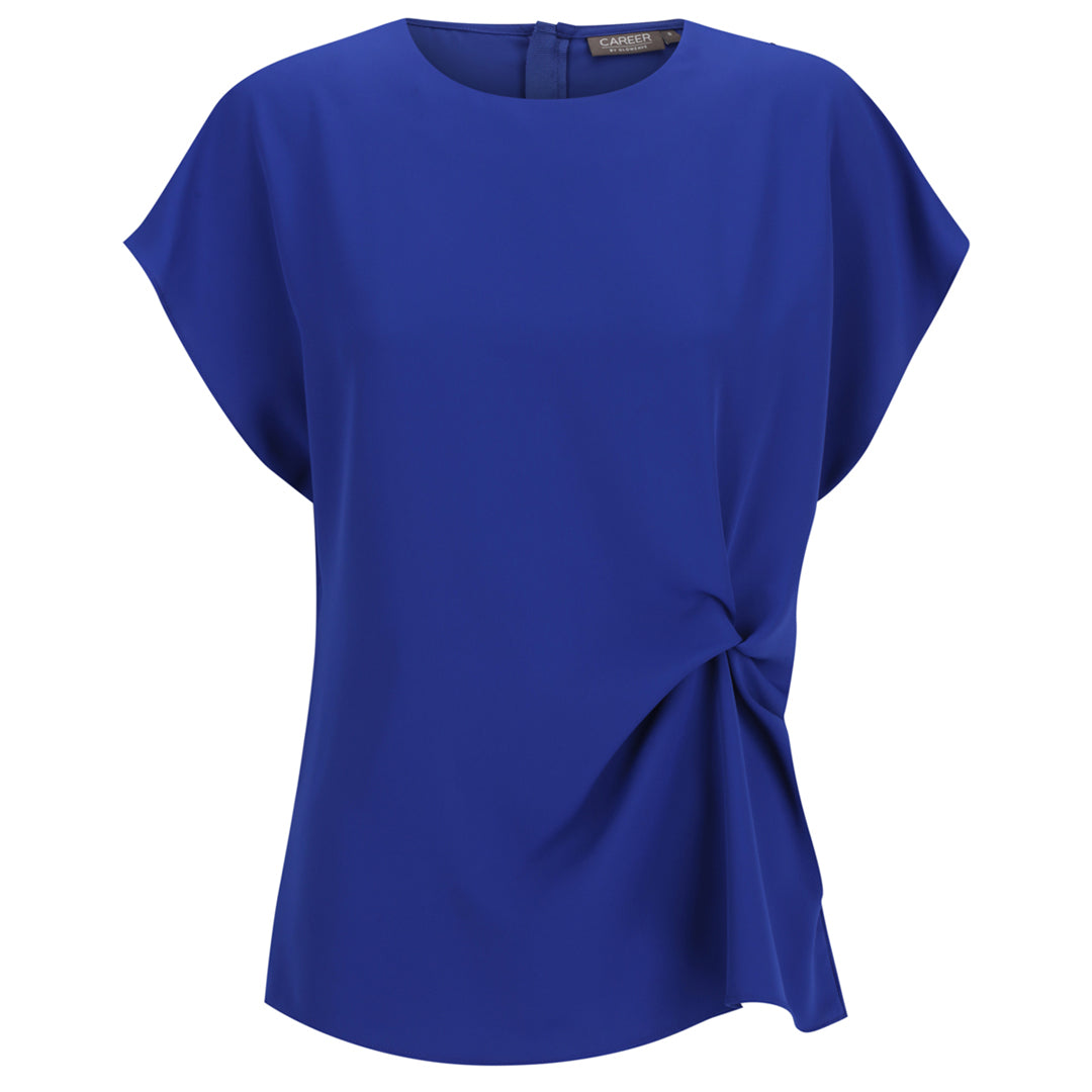 House of Uniforms The Ascot Twist Front Top | Ladies Gloweave Cobalt