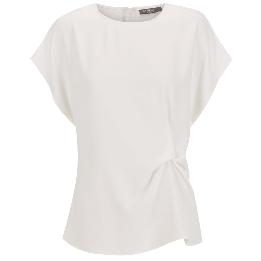 House of Uniforms The Ascot Twist Front Top | Ladies Gloweave White