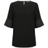House of Uniforms The Celine Contrast Sleeve Top | Ladies Gloweave Black