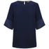 House of Uniforms The Celine Contrast Sleeve Top | Ladies Gloweave Navy