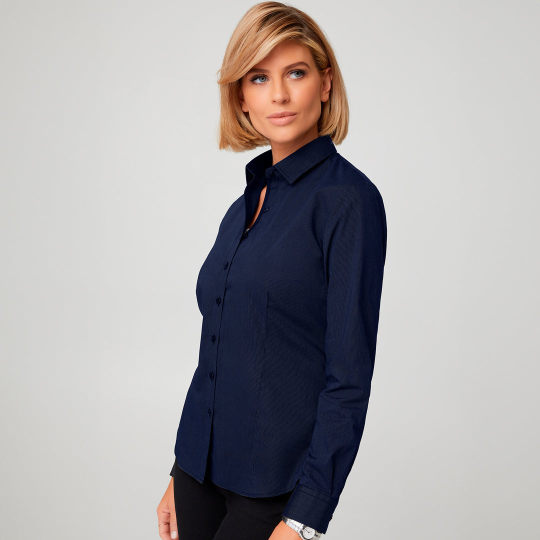 House of Uniforms The Xpresso Shirt | Ladies | Long Sleeve City Collection Navy