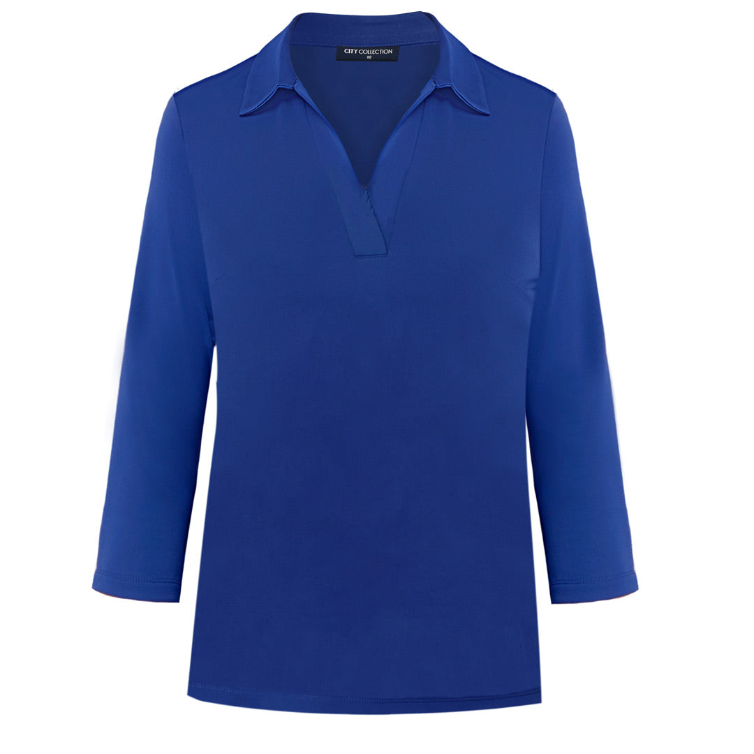 House of Uniforms The Ella Knit Top | Ladies | 3/4 Sleeve City Collection Royal