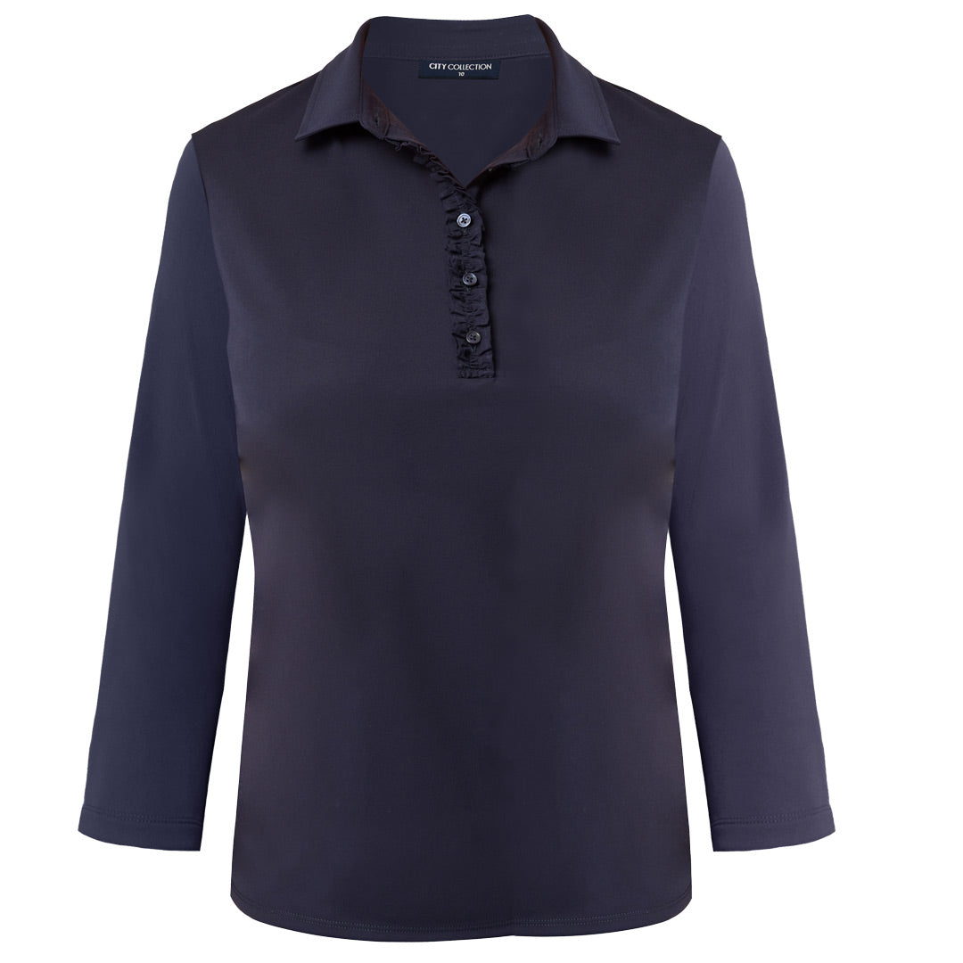 House of Uniforms The Bella Knit Top | Ladies | 3/4 Sleeve City Collection Navy