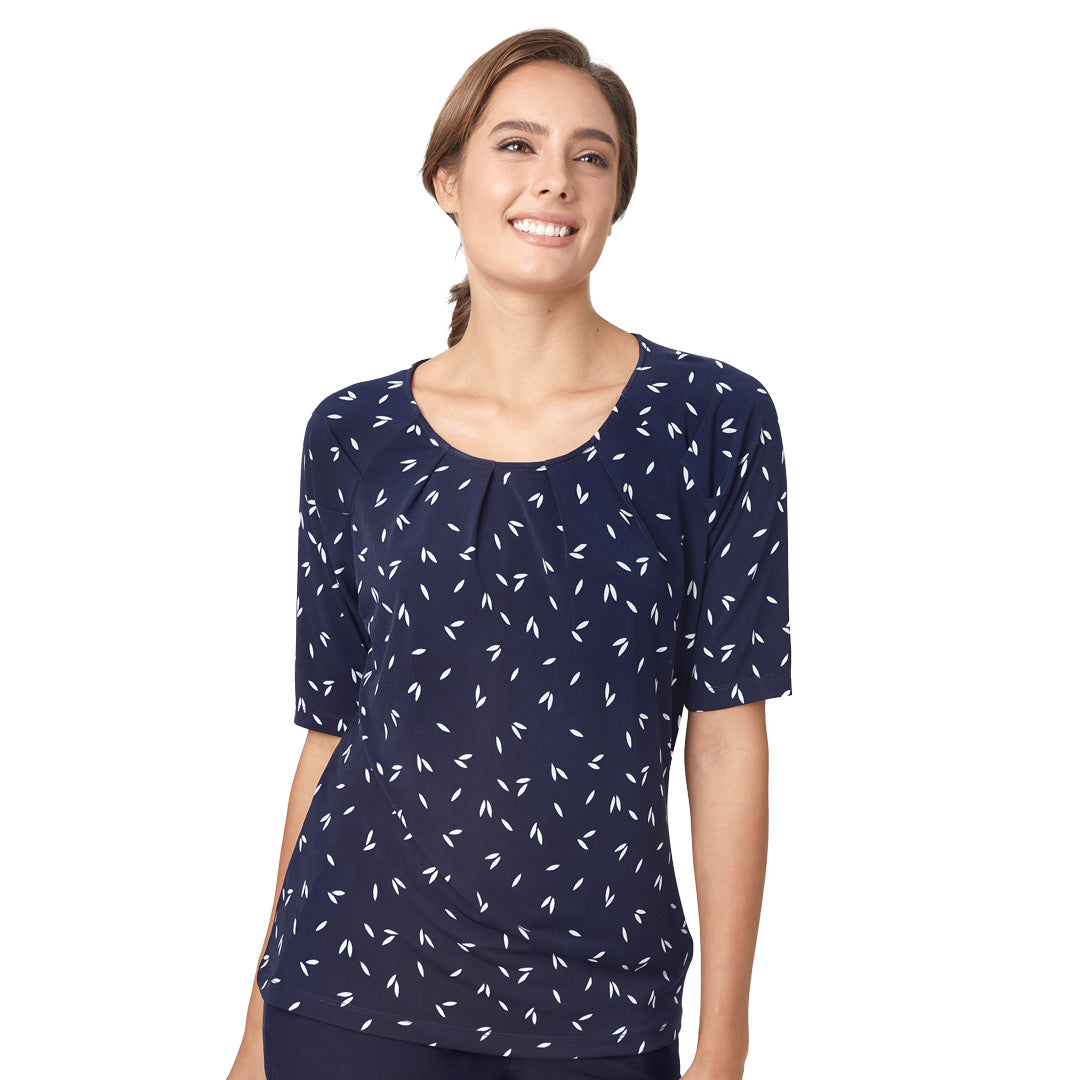 House of Uniforms The Petal Print | Ladies City Collection Navy/White
