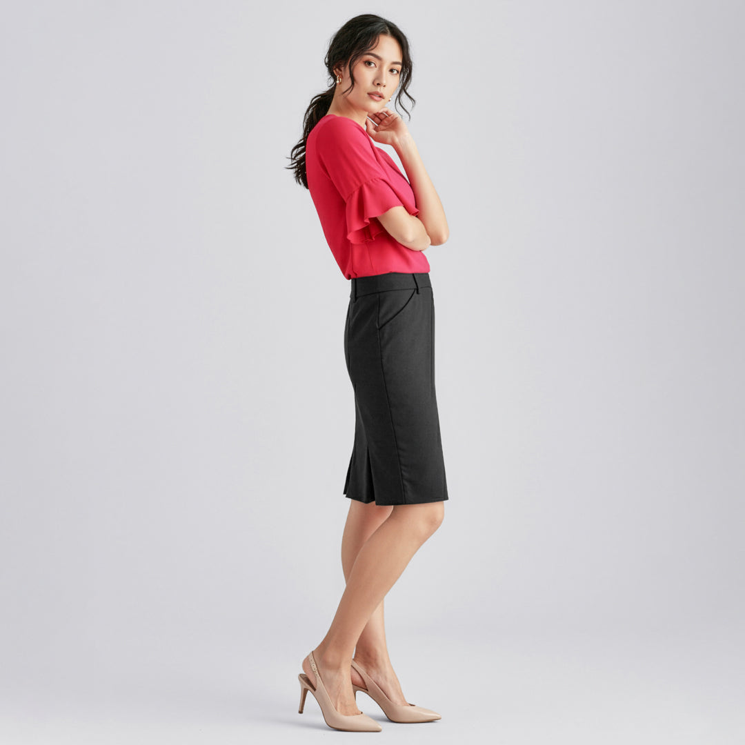 Biz Corporates The Cool Wool Pleat Skirt | Ladies Skirts