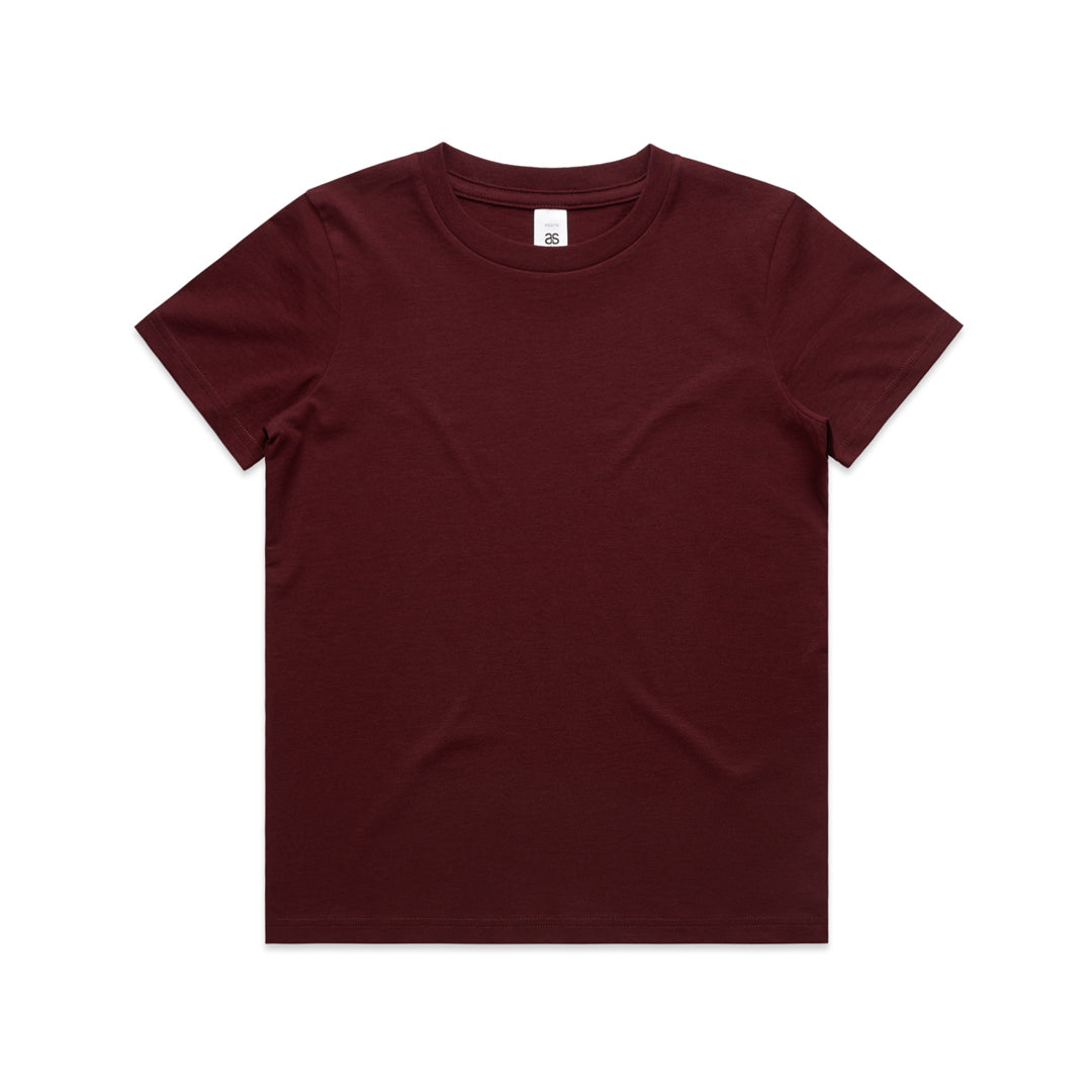 House of Uniforms The Kids Staple Tee | Short Sleeve AS Colour Burgundy