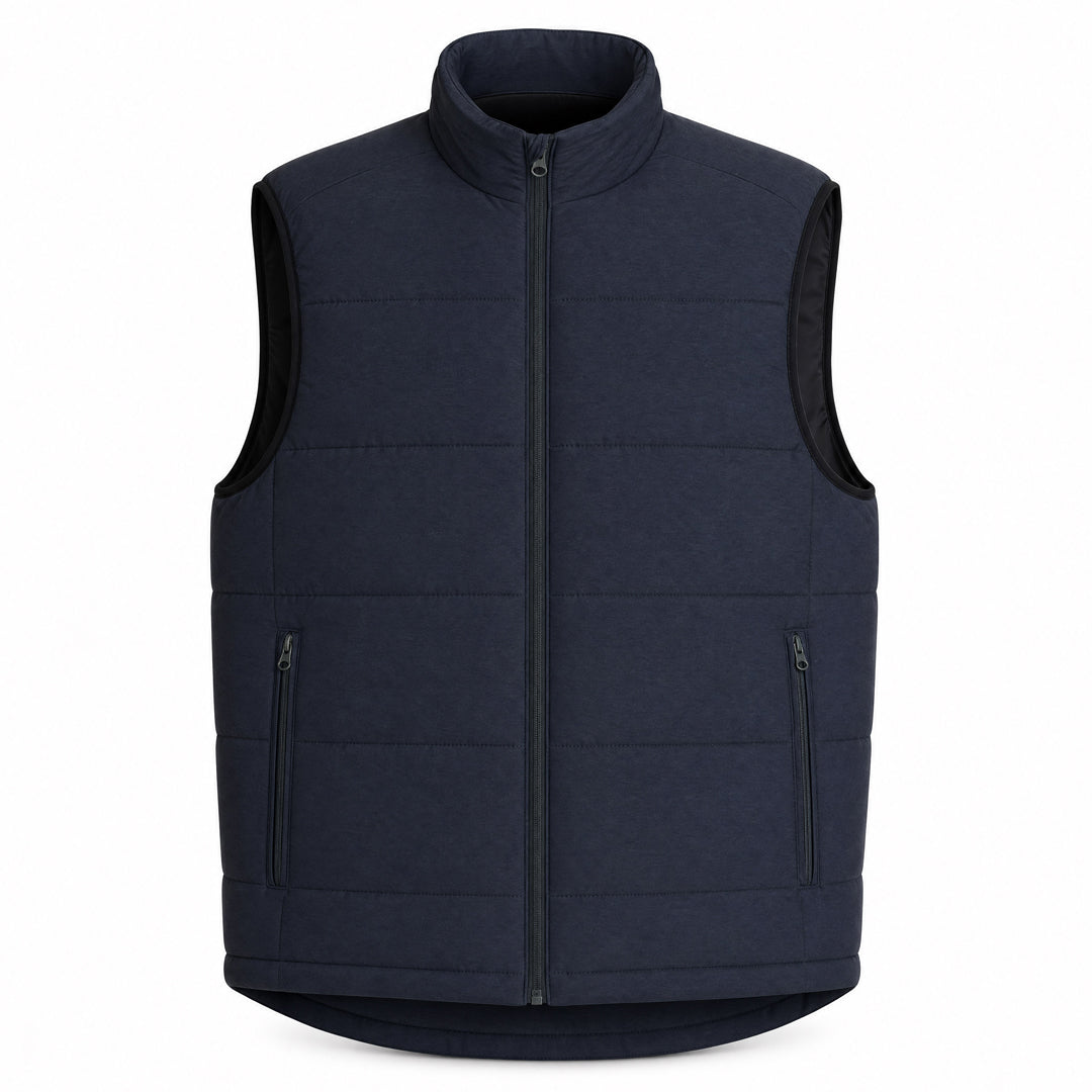 Stencil The Outlander Vest | Mens Navy Marle Coats & Jackets
