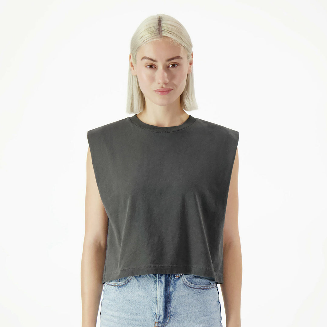 House of Uniforms The Garment Dyed Sleeveless Tee | Ladies American Apparel Black