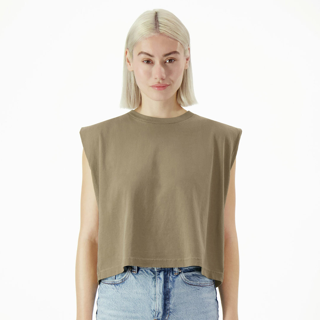 House of Uniforms The Garment Dyed Sleeveless Tee | Ladies American Apparel Brown