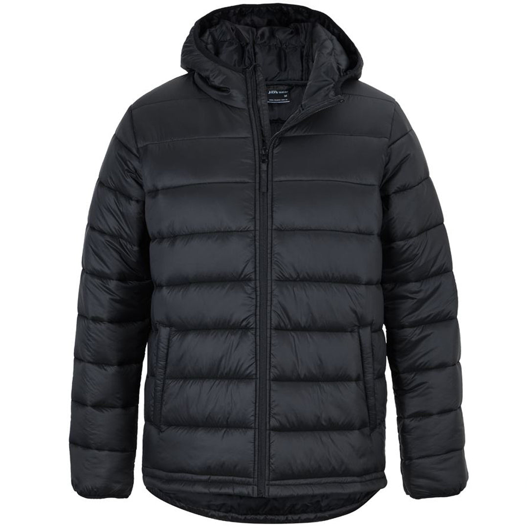 House of Uniforms The Urban Hooded Puffer Jacket | Adults Jbs Wear Black