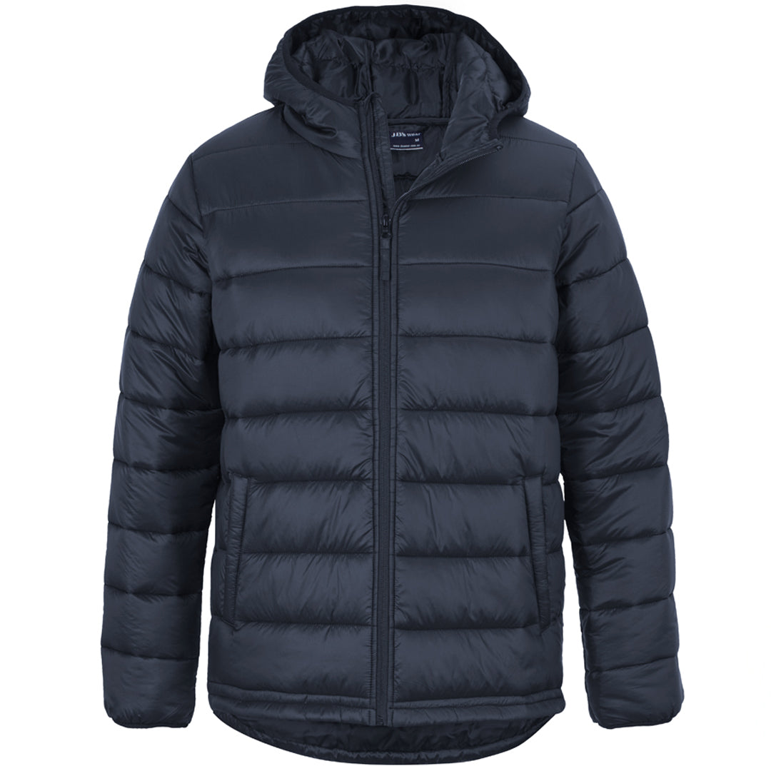 House of Uniforms The Urban Hooded Puffer Jacket | Adults Jbs Wear Navy