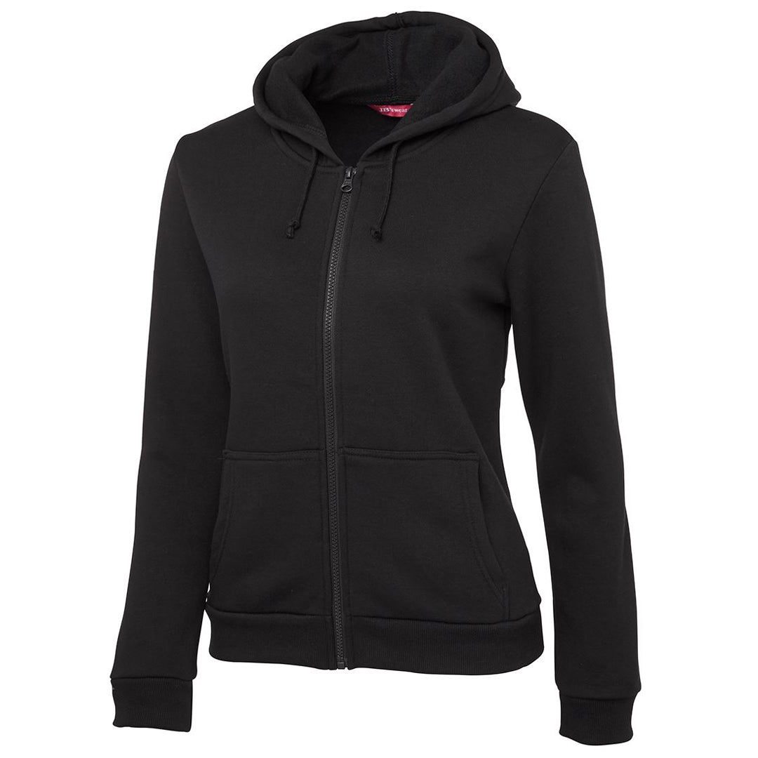 House of Uniforms The Poly Cotton Full Zip Hoodie | Ladies Jbs Wear Black