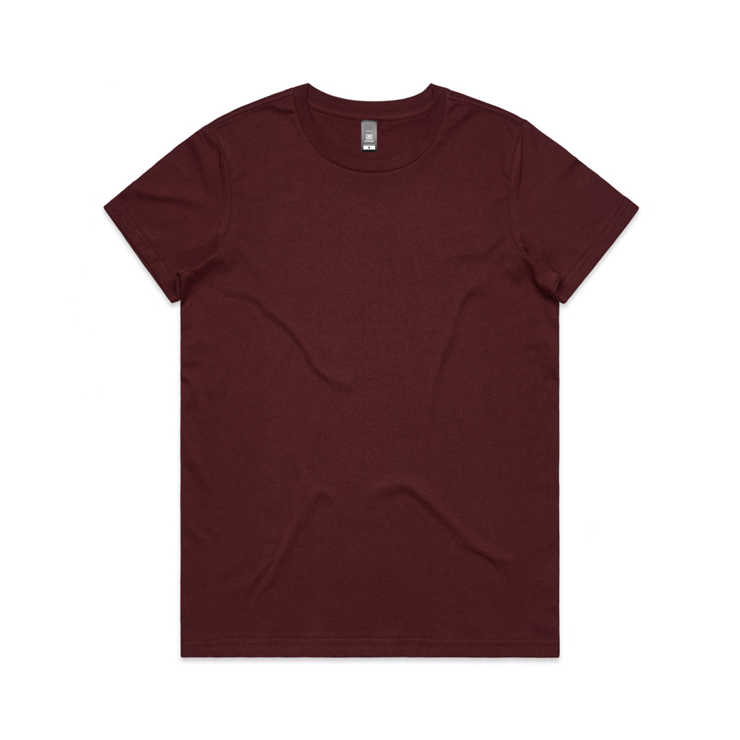 House of Uniforms The Maple Tee | Ladies | Short Sleeve AS Colour Burgundy