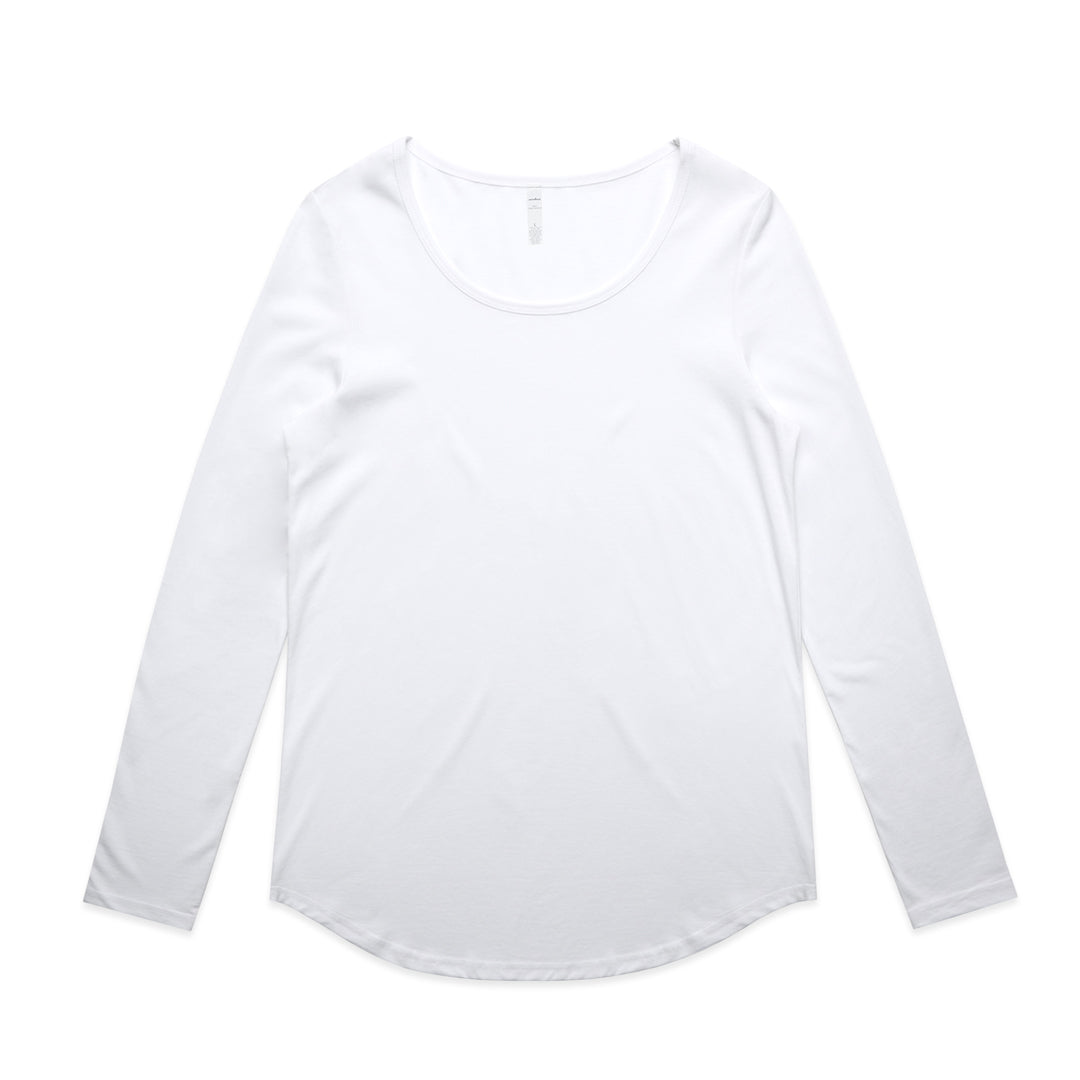 House of Uniforms The Mali Long Sleeve Tee | Ladies AS Colour White