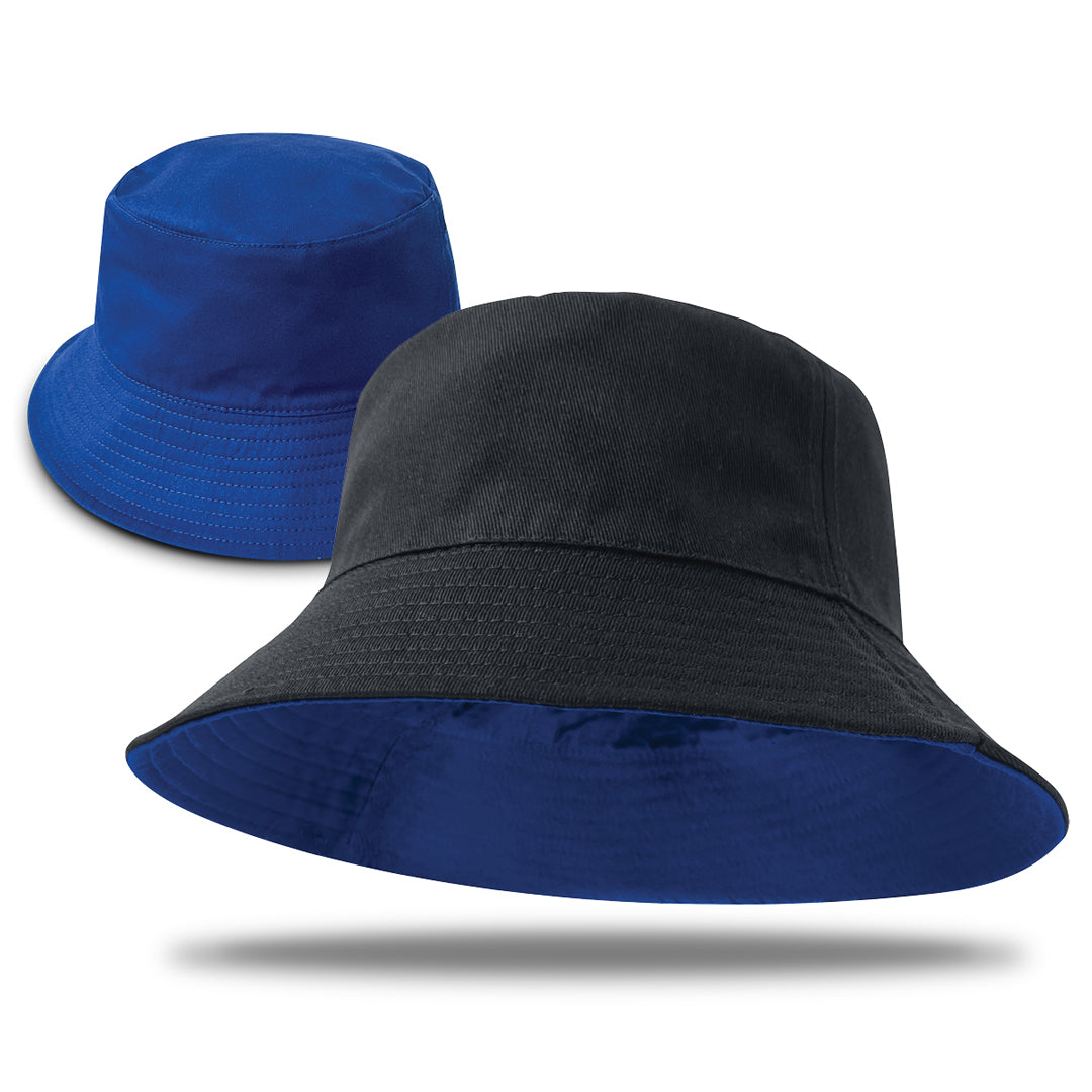 House of Uniforms The Switch Reversible Bucket Hat | Adults Legend Black/Royal