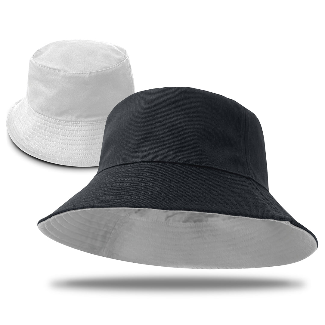 House of Uniforms The Switch Reversible Bucket Hat | Adults Legend Black/White