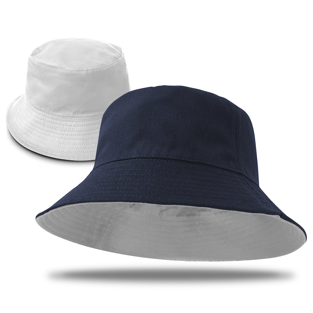 House of Uniforms The Switch Reversible Bucket Hat | Adults Legend Navy/White