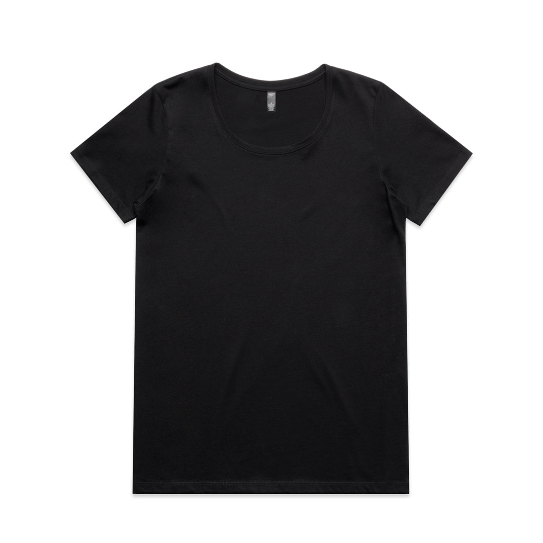 House of Uniforms The Maple Scoop Neck Tee | Ladies AS Colour Black