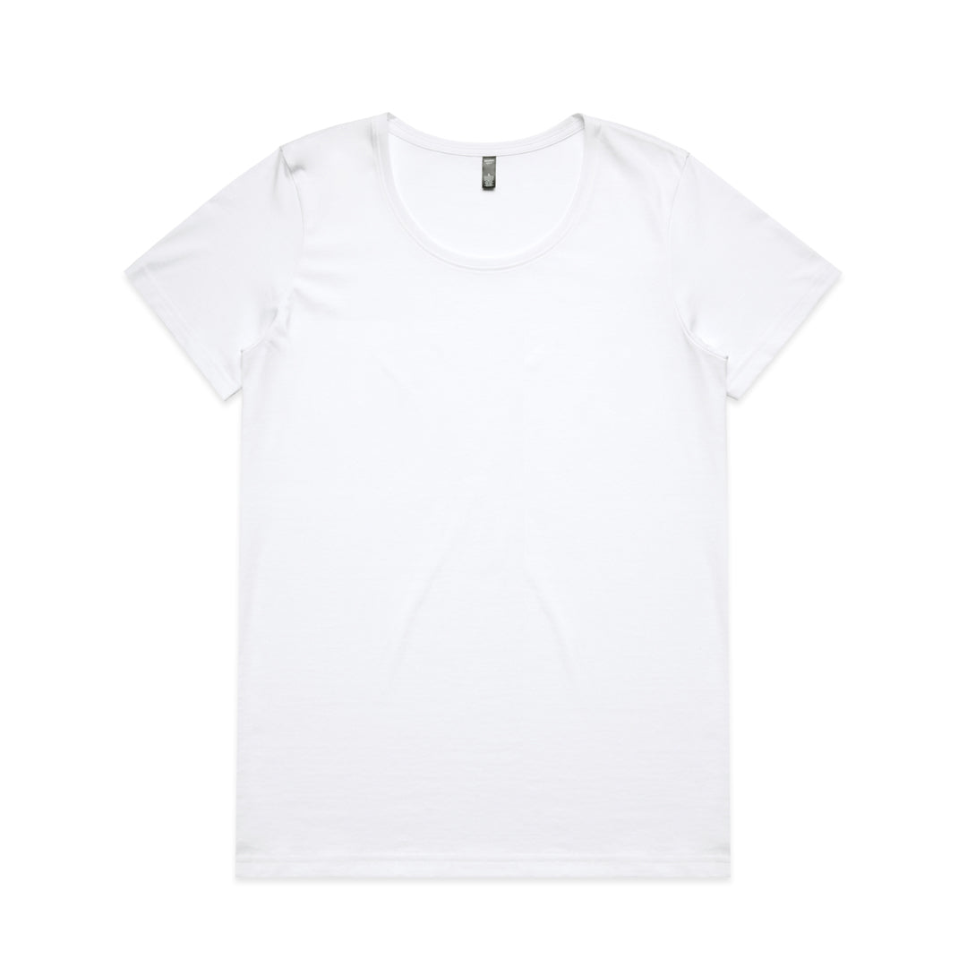 House of Uniforms The Maple Scoop Neck Tee | Ladies AS Colour White