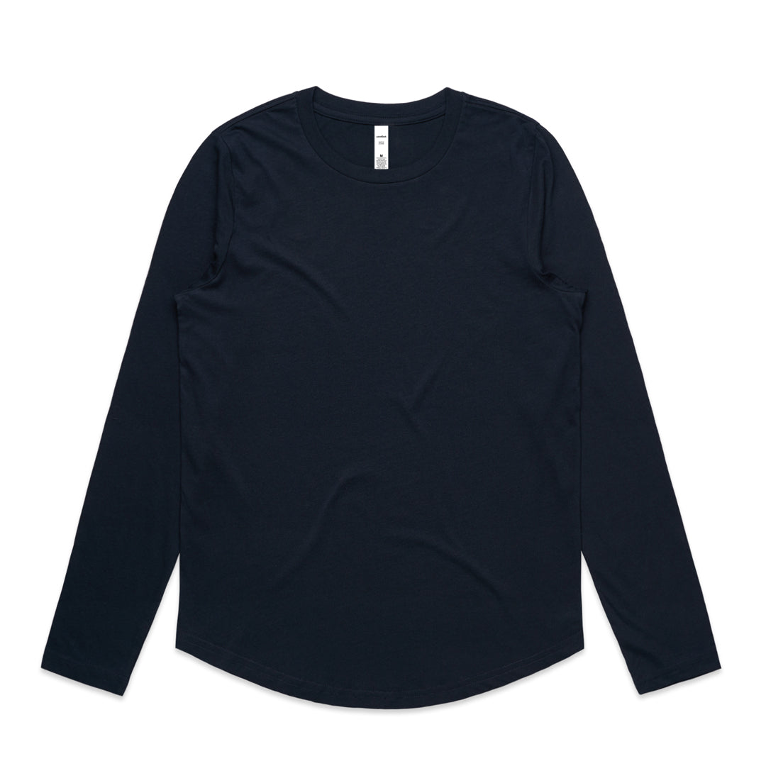 House of Uniforms The Maple Curve Tee | Ladies | Long Sleeve AS Colour Navy