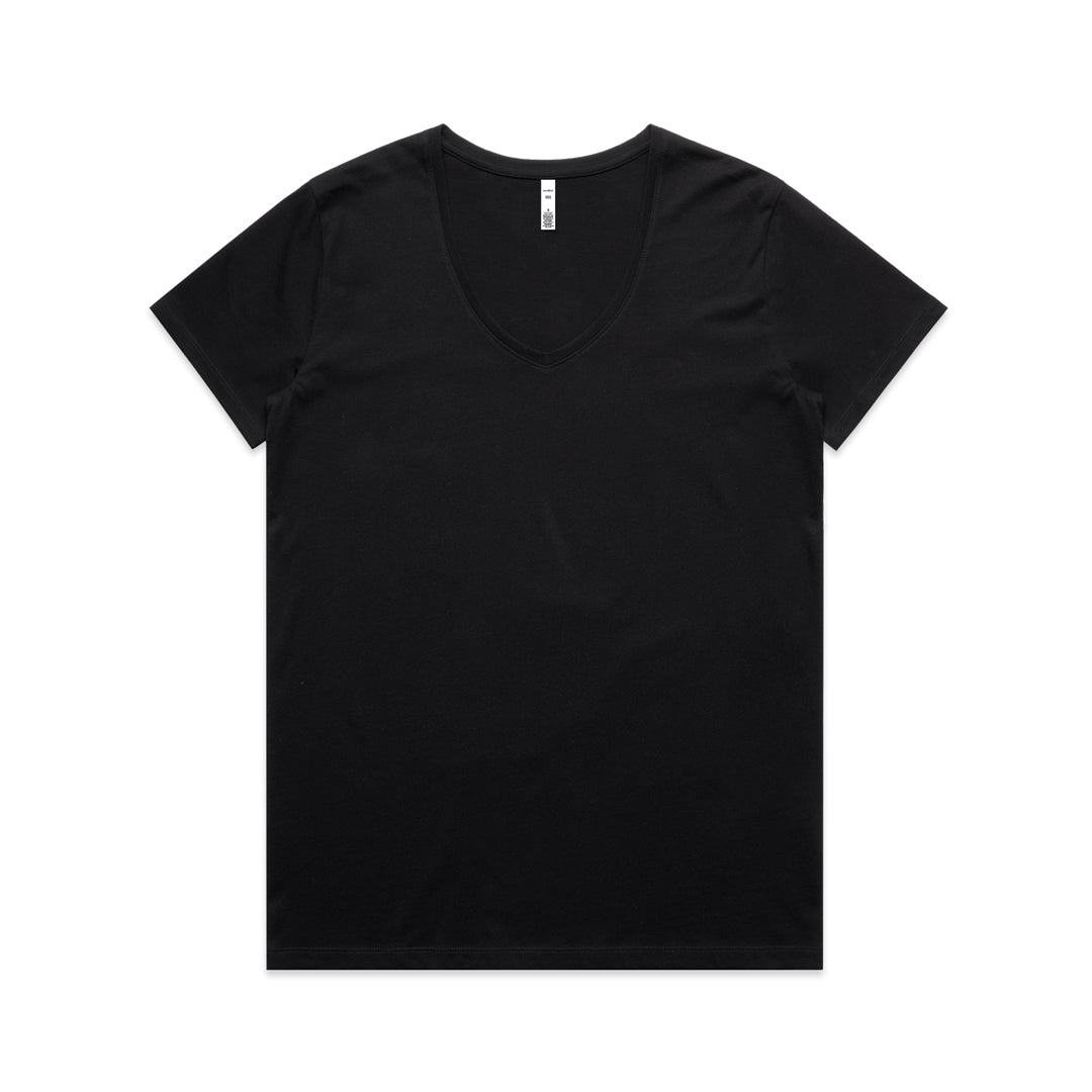 House of Uniforms The Maple V Neck Tee | Ladies AS Colour Black