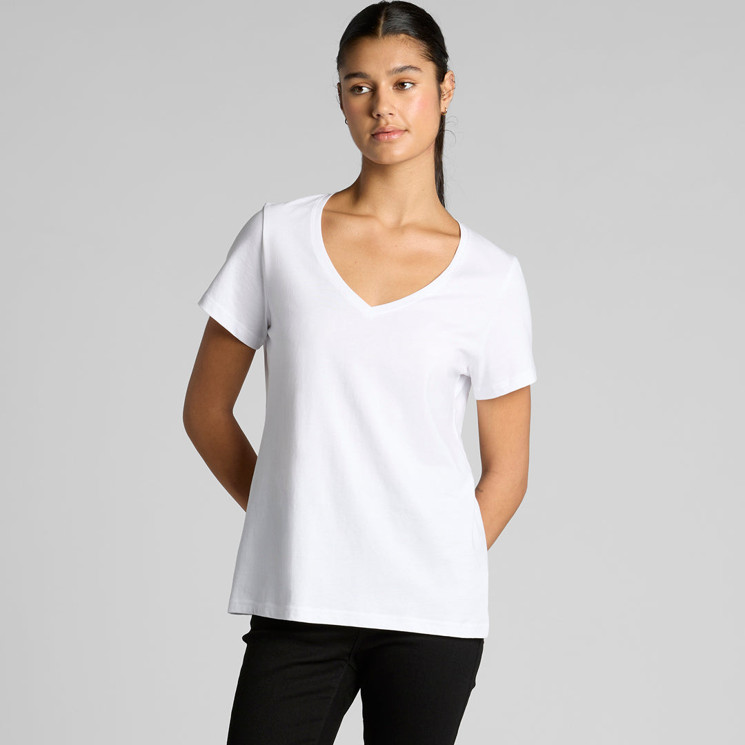 House of Uniforms The Maple V Neck Tee | Ladies AS Colour 