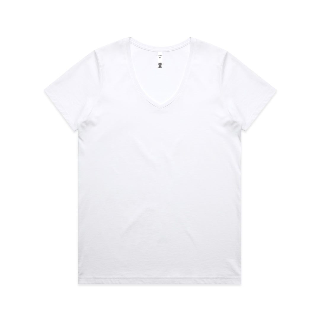 House of Uniforms The Maple V Neck Tee | Ladies AS Colour White