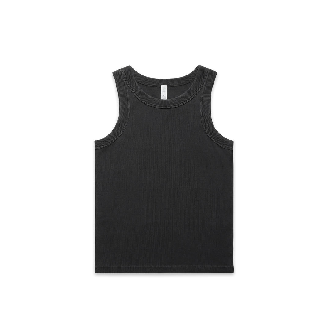 House of Uniforms The Faded Organic Rib Tank | Ladies AS Colour Black