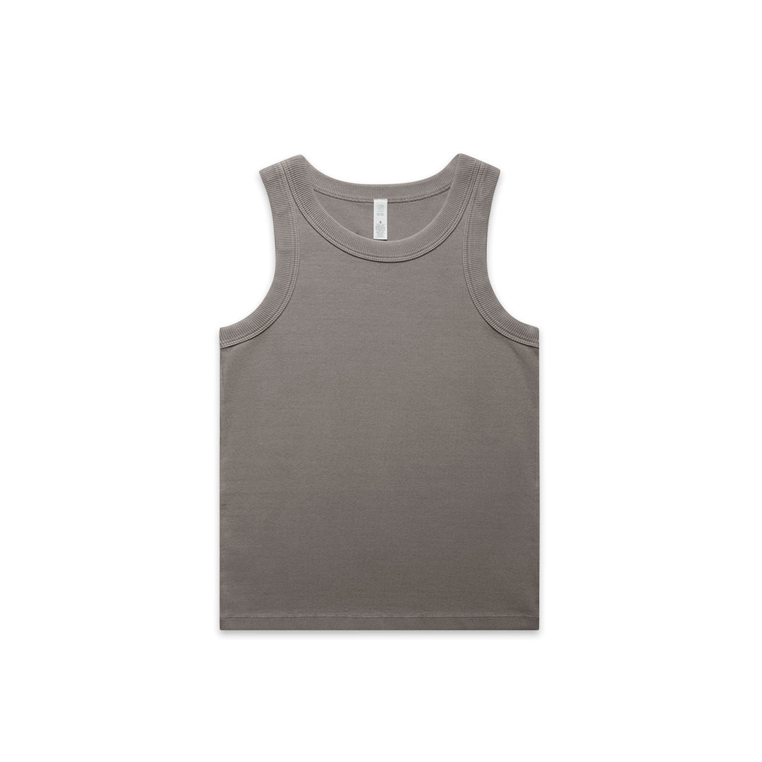 House of Uniforms The Faded Organic Rib Tank | Ladies AS Colour Grey