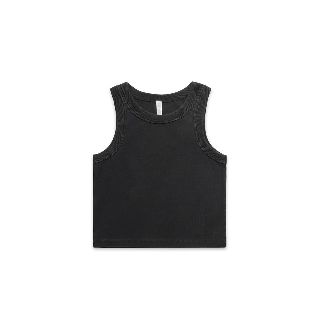 House of Uniforms The Faded Organic Crop Tank | Ladies AS Colour Black