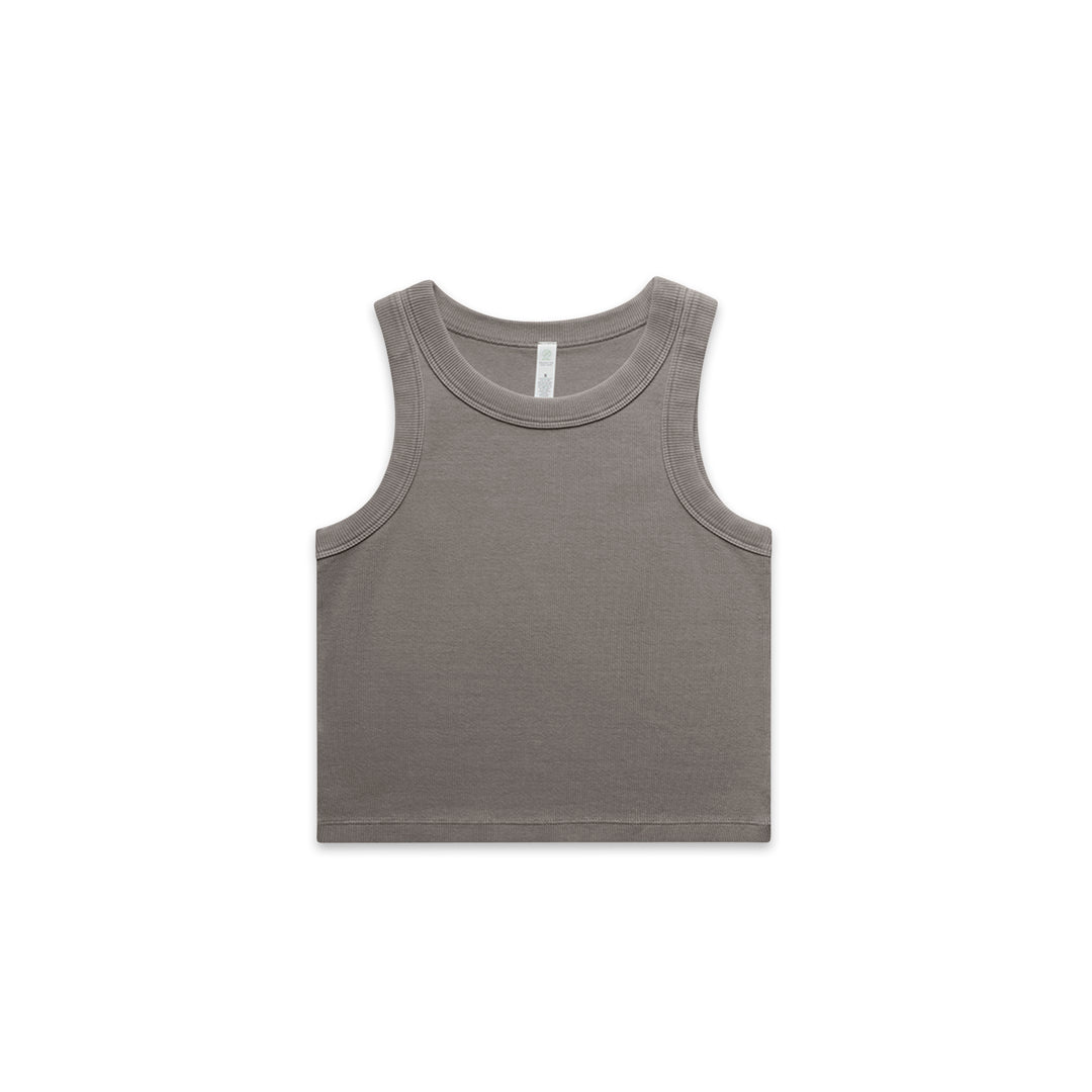 House of Uniforms The Faded Organic Crop Tank | Ladies AS Colour Grey