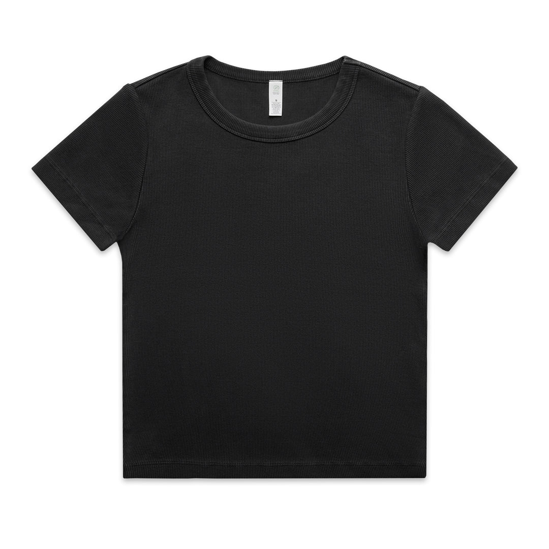 House of Uniforms The Faded Organic Rib Tee | Ladies AS Colour Black