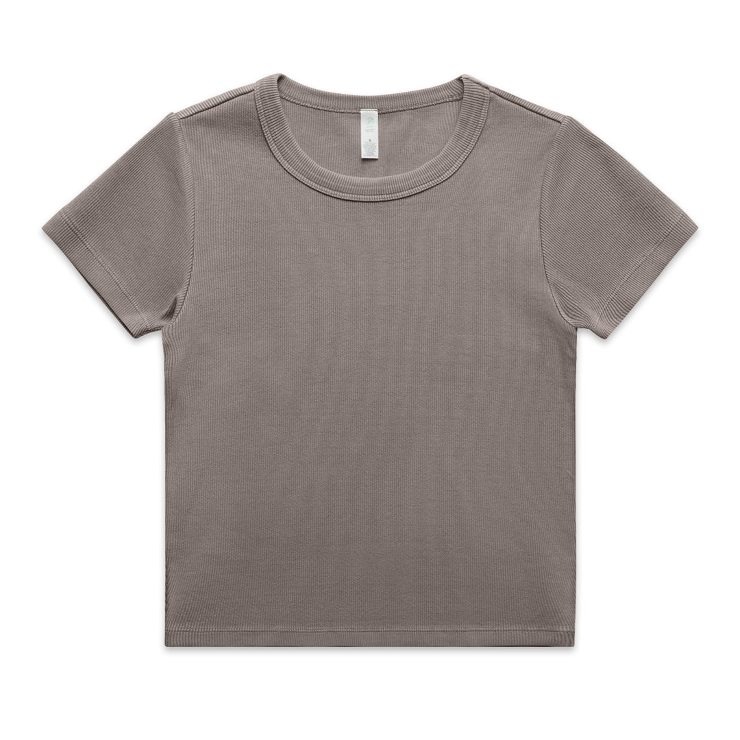 House of Uniforms The Faded Organic Rib Tee | Ladies AS Colour Grey