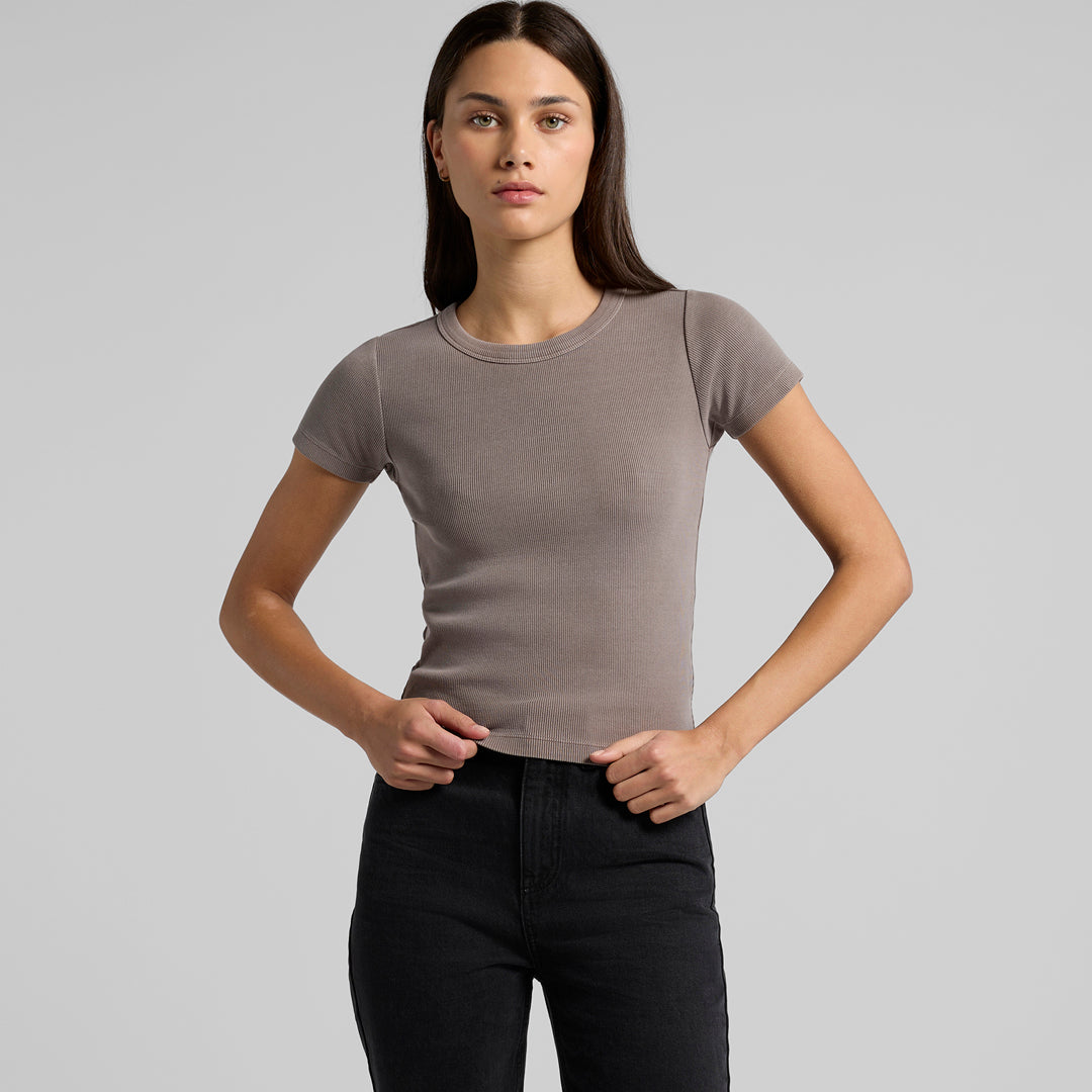 House of Uniforms The Faded Organic Rib Tee | Ladies AS Colour