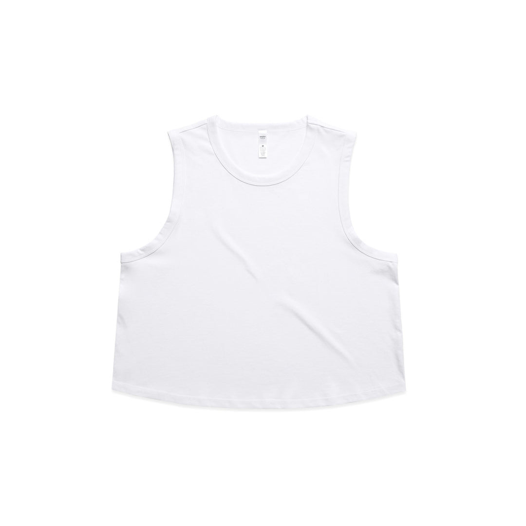 House of Uniforms The Martina Crop Tank | Ladies AS Colour White