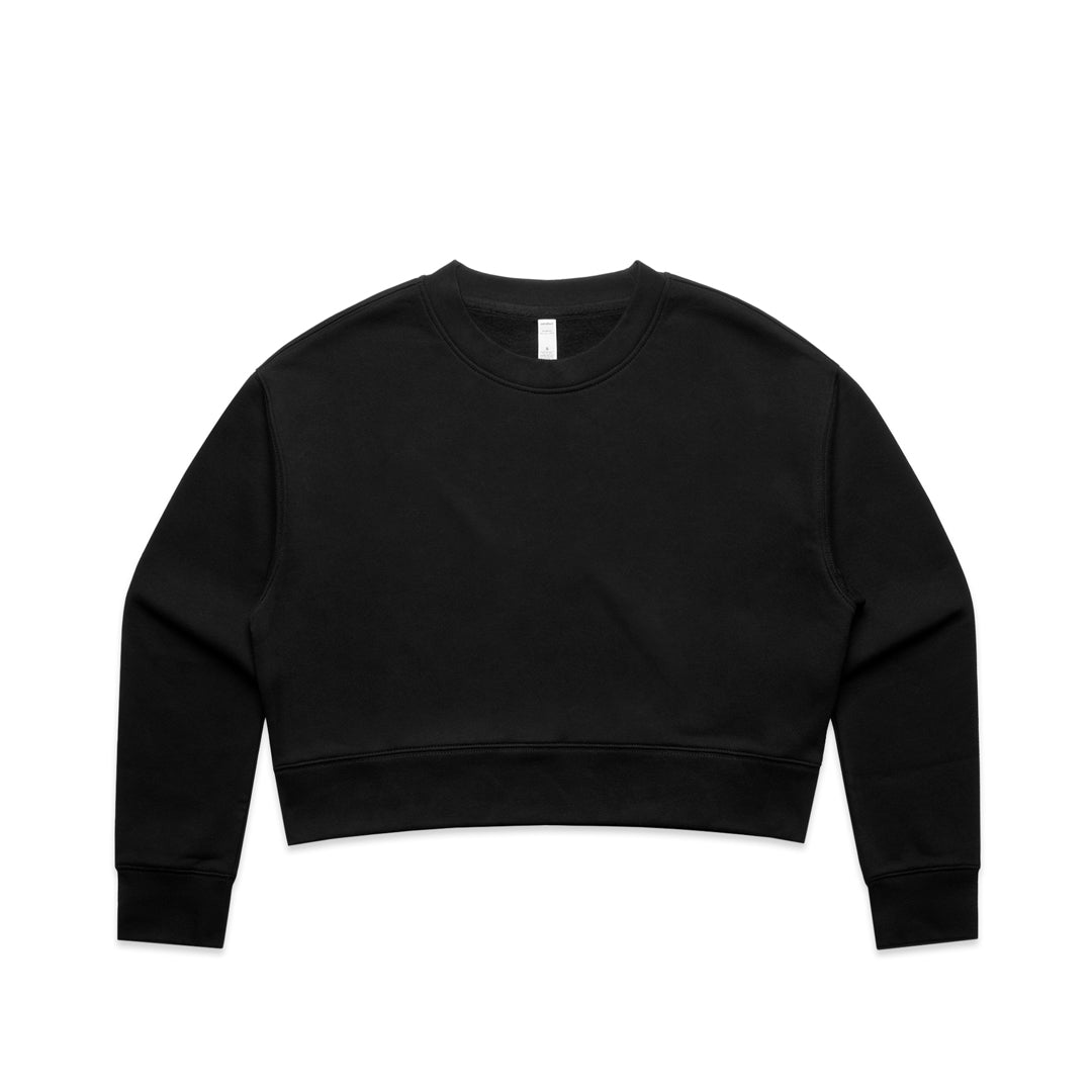 House of Uniforms The Relax Crop Crew Jumper | Ladies AS Colour Black