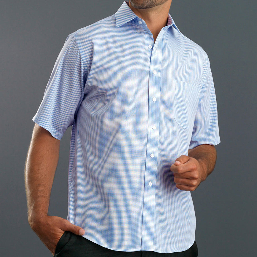 House of Uniforms The Moscow Shirt | Mens | Short and Long Sleeve John Kevin Blue