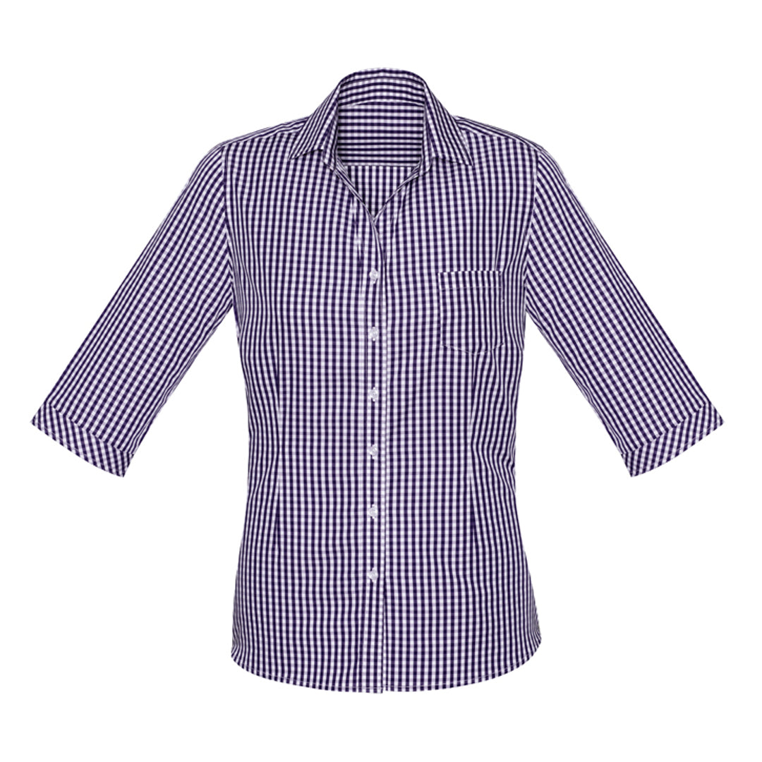 House of Uniforms The Springfield Shirt | Ladies | 3/4 Sleeve Biz Corporates Purple