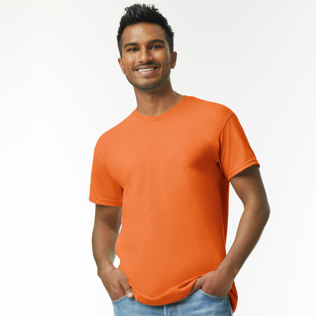 House of Uniforms The Heavy Cotton Tee | Adults Gildan Flouro Orange